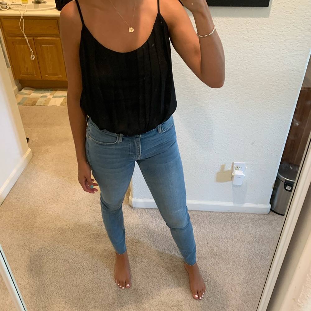 Black body suit spaghetti strap